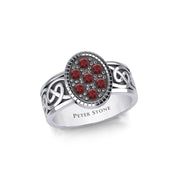 Oval Celtic Ring with Gemstones TRI1954 Ring