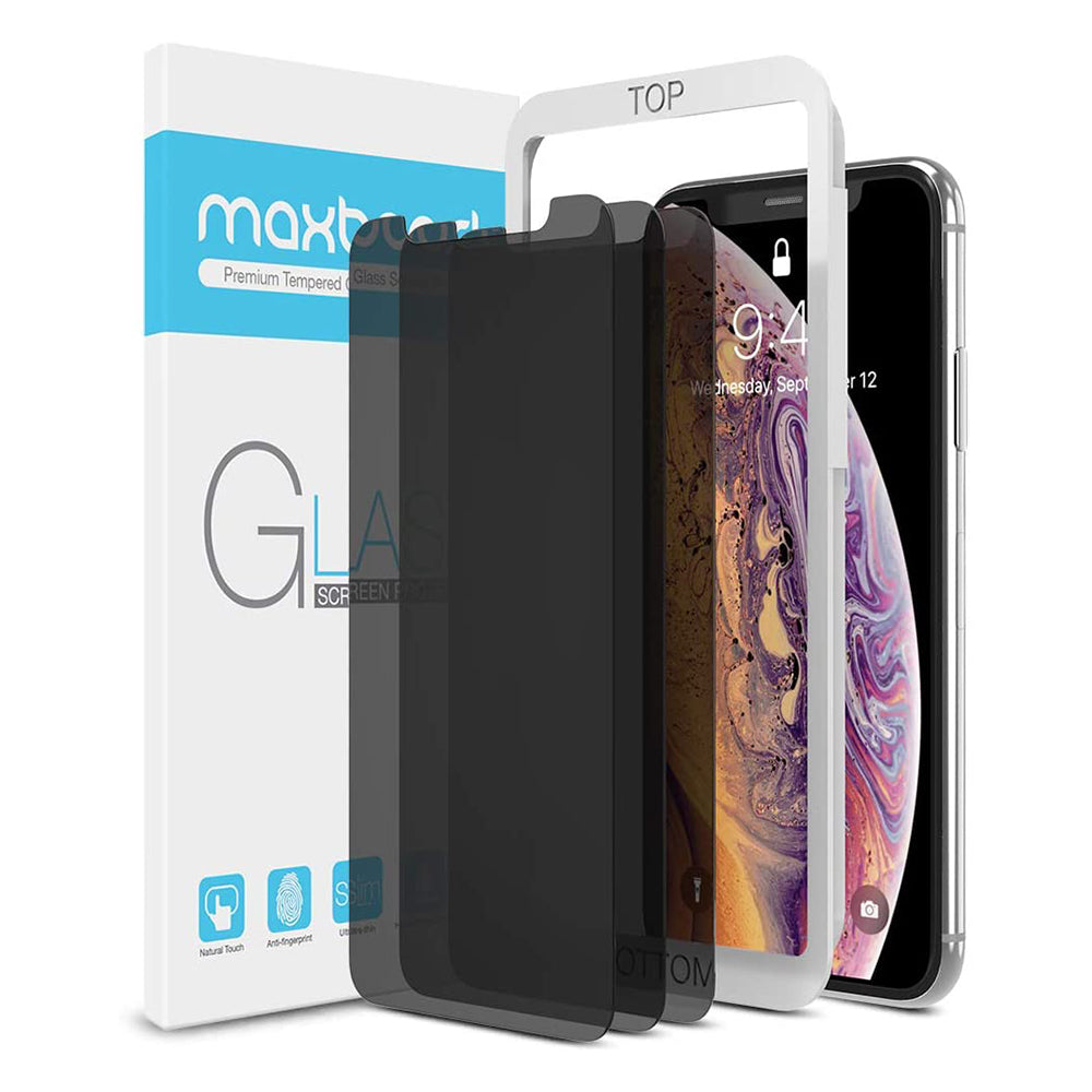 Mobigear Premium - Apple iPhone X Verre trempé Protection d'écran  Anti-Glare - Compatible Coque - Noir 11-8110448 