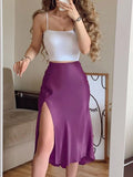 UForever21 Femme Tank Split Skirt Solid Two Piece Set Summer Beach Slim Skirt And Sleeveless Tops Suit 2023 Women Sexy Skirt Two Piece Set