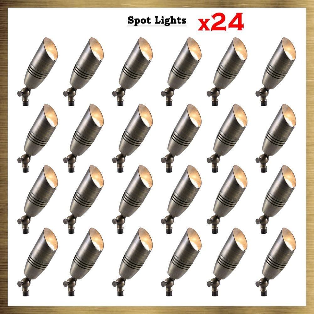 6 Pack Low Voltage Solid Brass Dark Bronze Magie Spot Light - Outdoor  Landscape Lighting