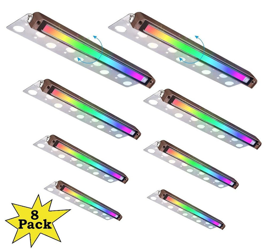 ALSR03 8-Pack RGB LED Landscape Spot Lights Package, 12W Low