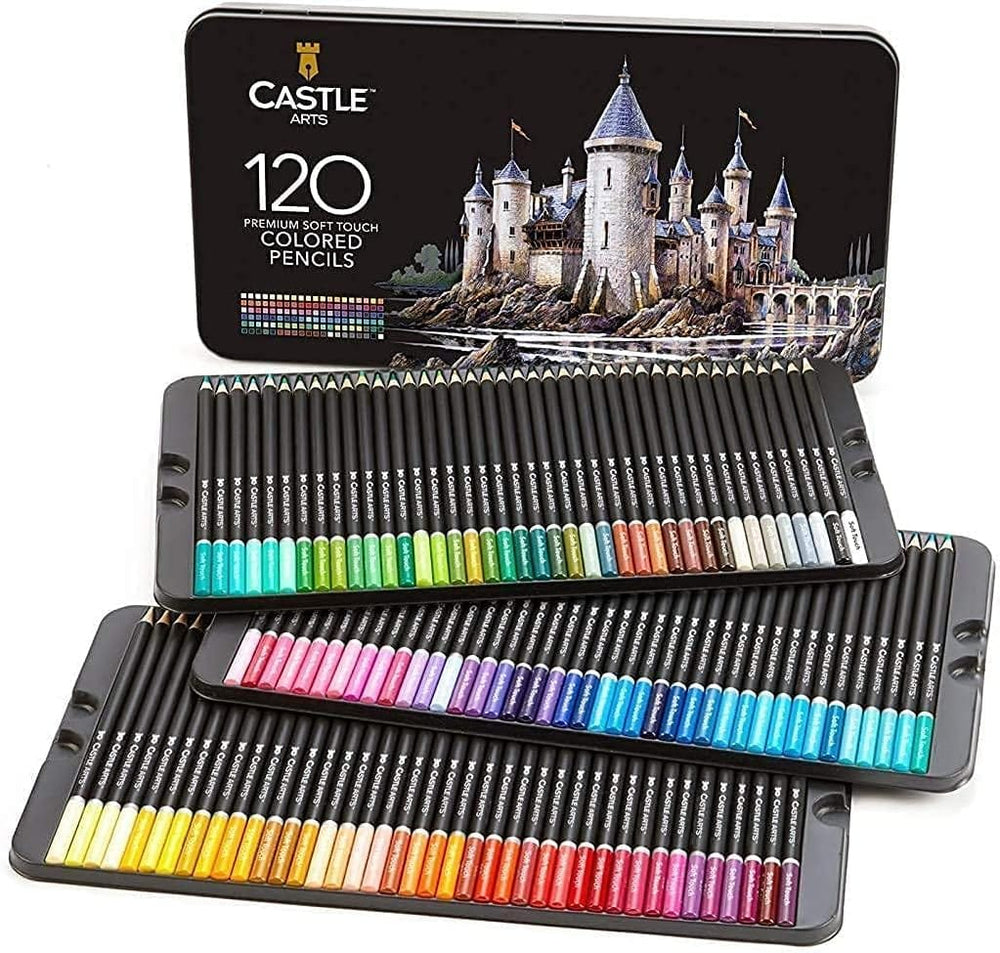 Castle Arts 120 Pièces Crayons De Couleur Dans Un Étui À Étain D'affichage  – Castle Arts France