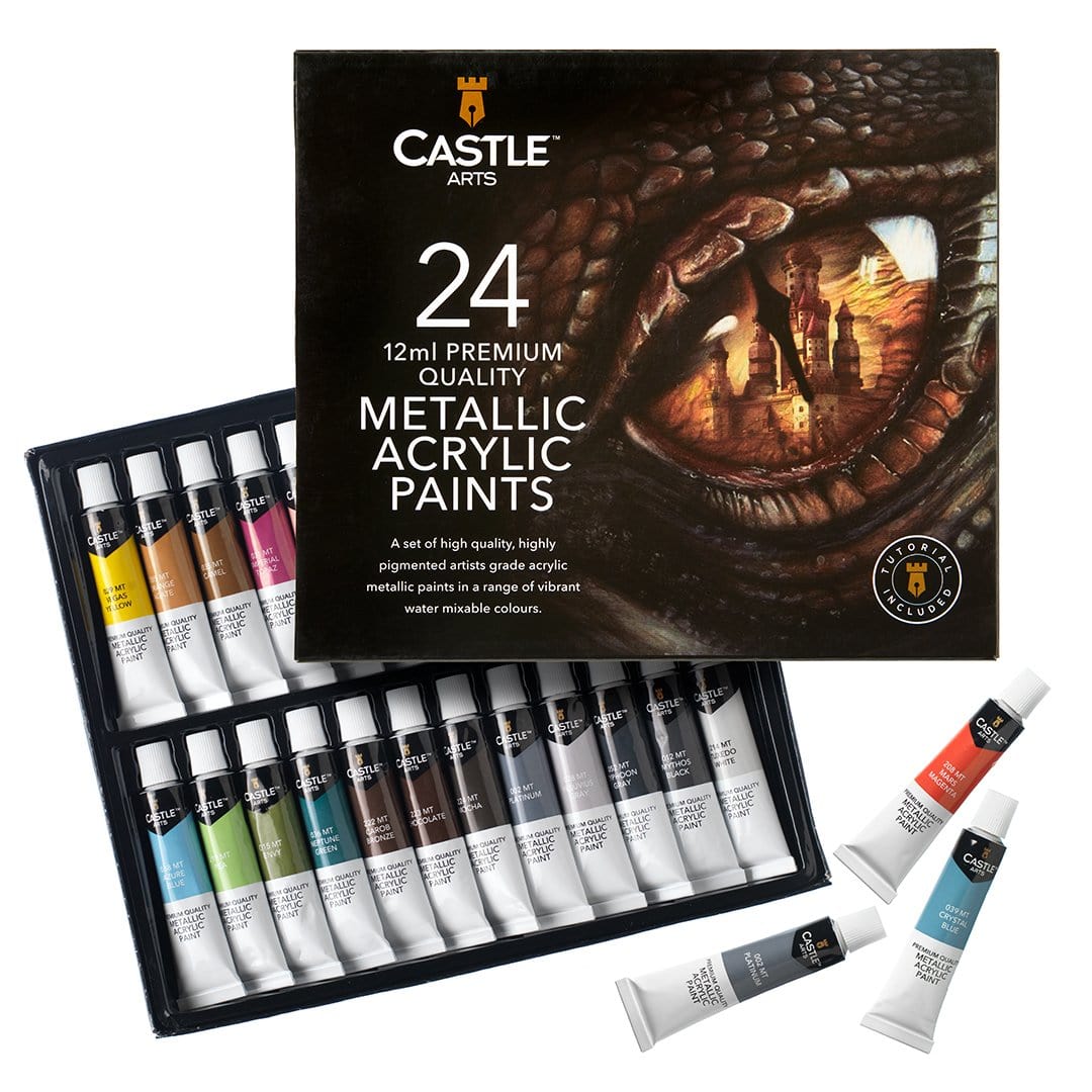 Castle Art Supplies Set de 48 Crayons de Couleur Métallisés Tons  Scintillants, Mines en Cire pour Professionnels, Artistes Adul363 -  Cdiscount Beaux-Arts et Loisirs créatifs