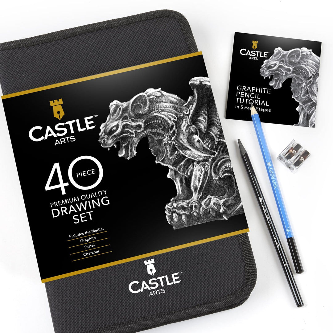 Castle Arts 120 Pièces Crayons De Couleur Castle Gold Dans Un Étui À Étain  D'affichage – Castle Arts France