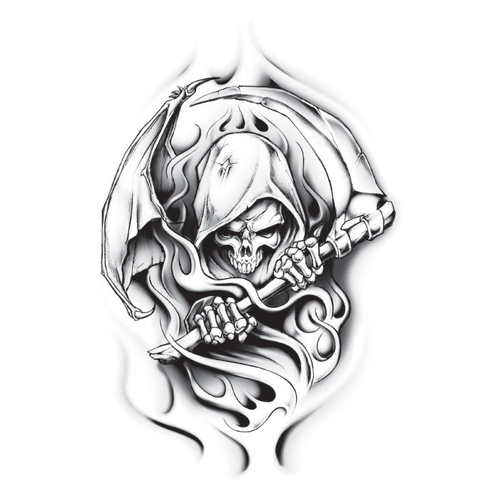 Large Grim Reaper Temporary Tattoo