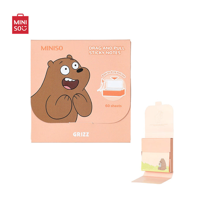 MINISO AU We Bare Bears Collection Grizz Drawing Sticky Notes 60 Sheets