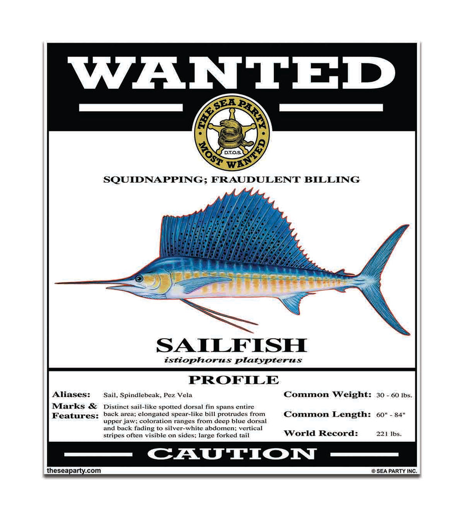 Kingfish Wanted Sticker – The Sea Party