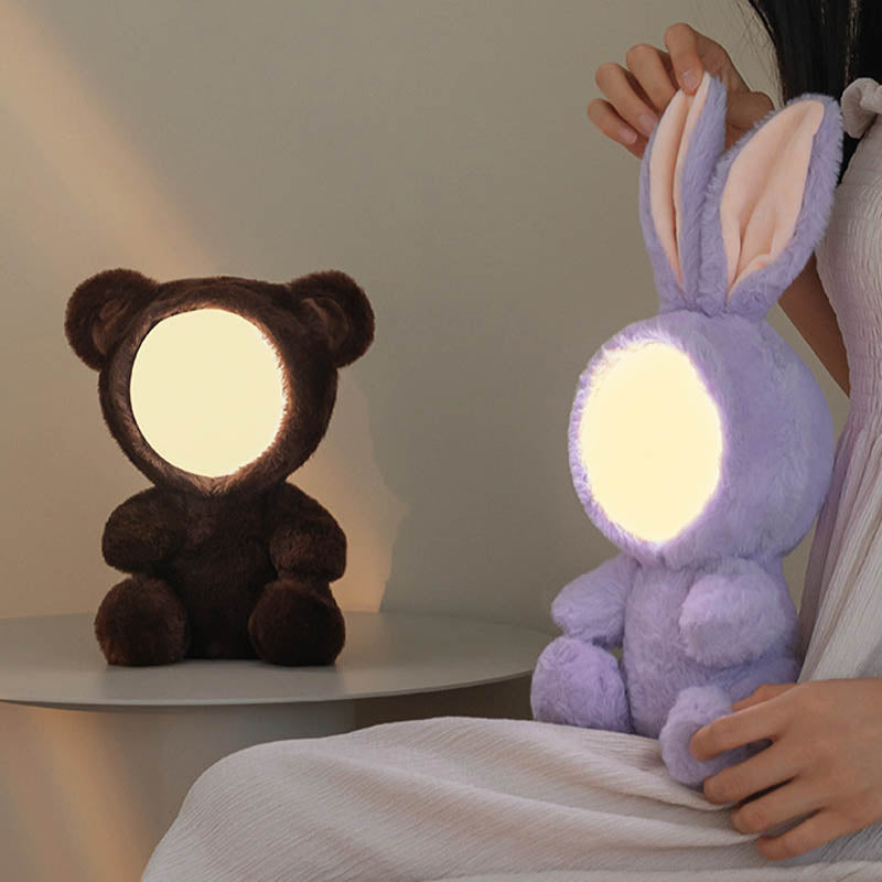 Veilleuse lapin peluche et veilleuse doudou