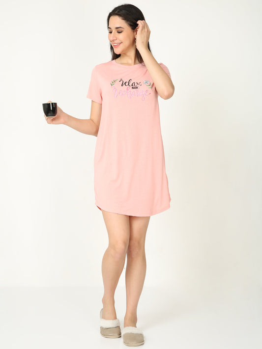 Long T Shirts Teen Girls Nightgown Casual Loose Soft Cotton Tops