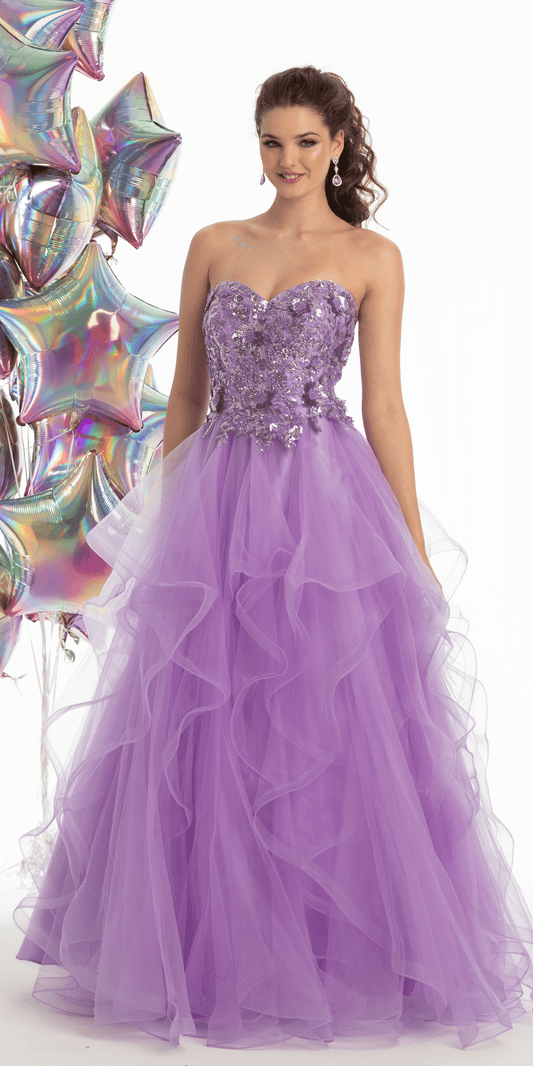 Purple Ball Gown Quince Dresses Tulle Sweetheart Sequin Wedding Dresse