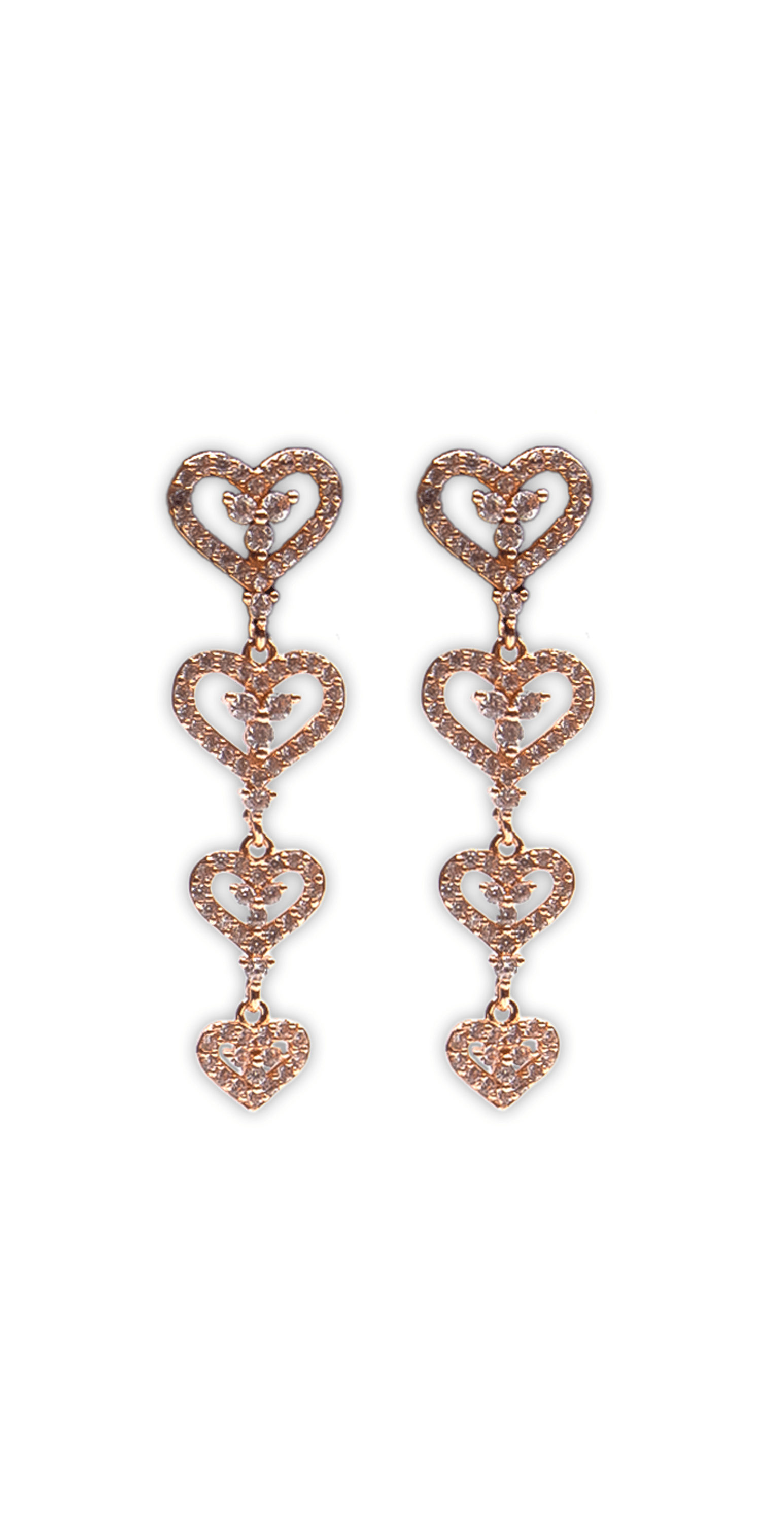 Open Heart Drop Cubic Zirconia Earrings