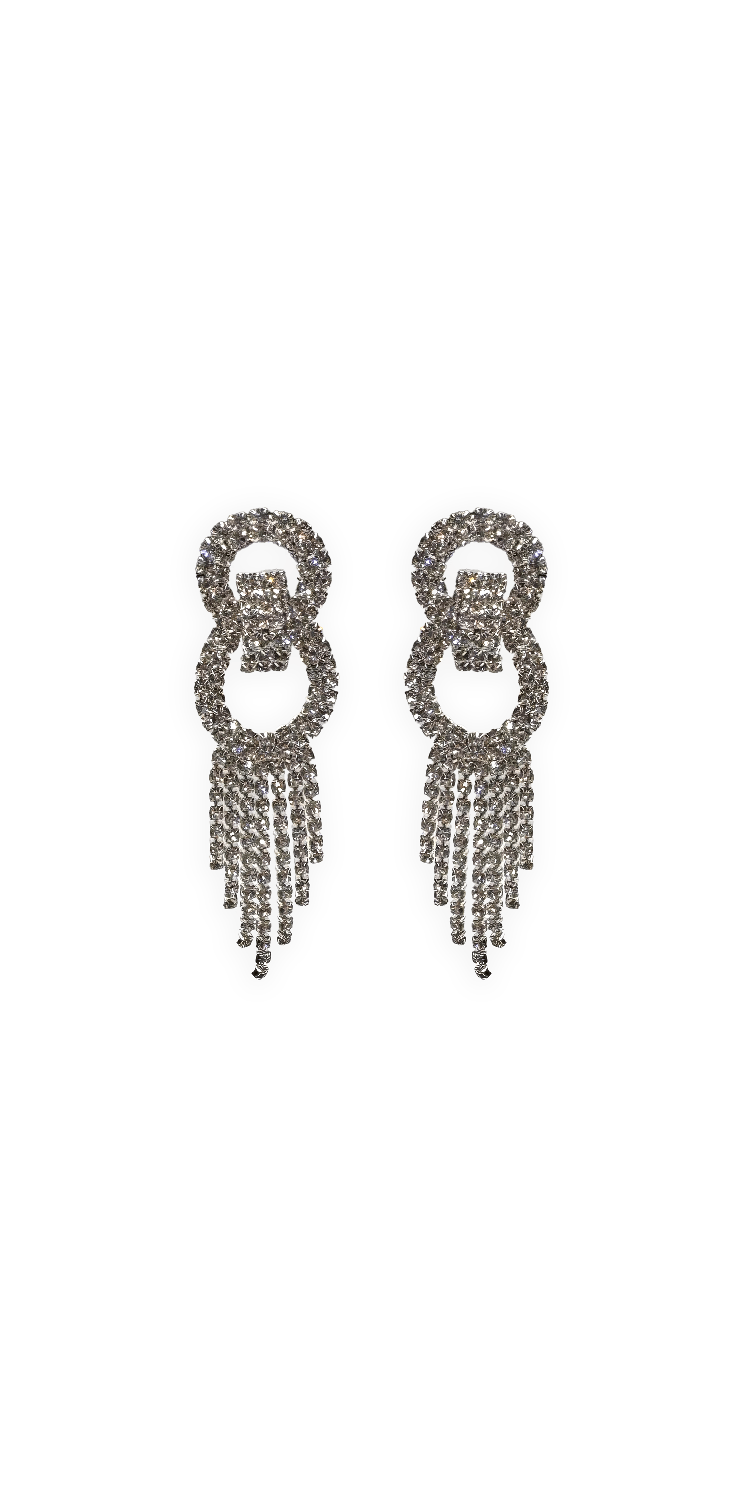 Rhinestone Interlock Multi Stand Earrings