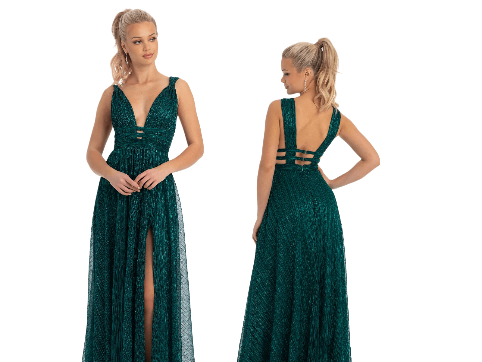 metallic dress, prom dress, green dress