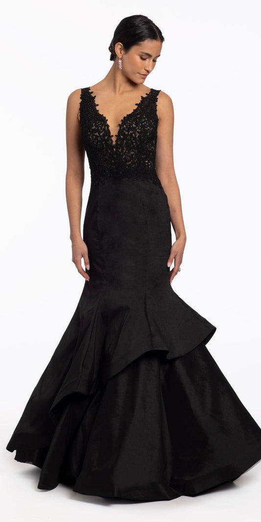 High Low V Neck Black Tulle Layered Long Prom Dresses, High Low Black – Lwt  Dress