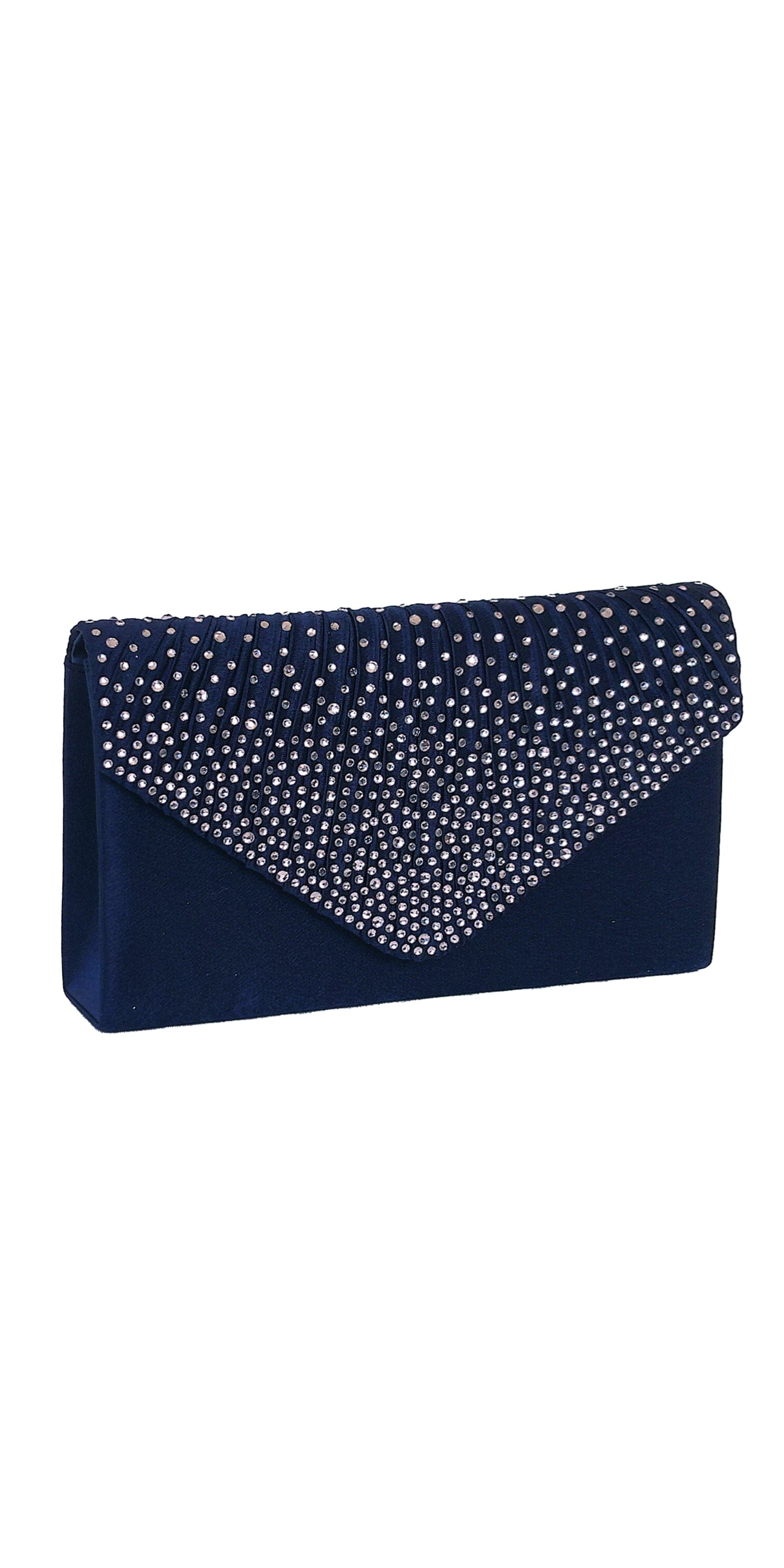 Full Flap Scattered Bead Satin Handbag