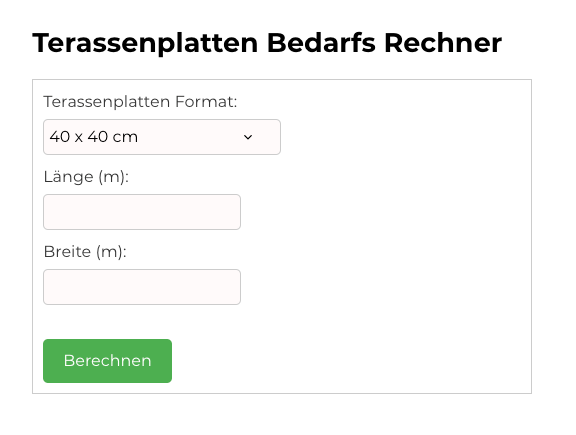 Terassenplatten Bedarf Rechner Bild