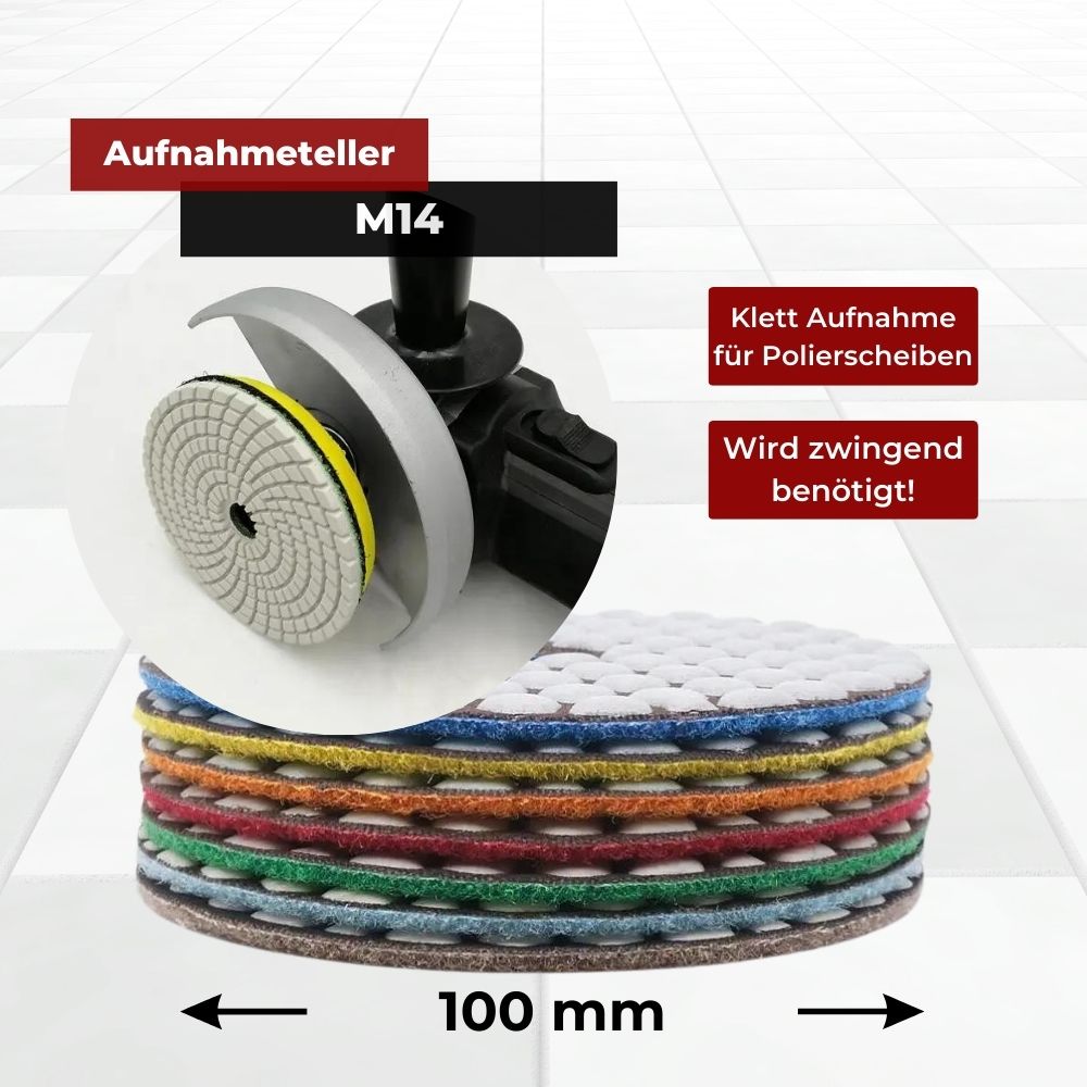 Diamond polishing disc support plate