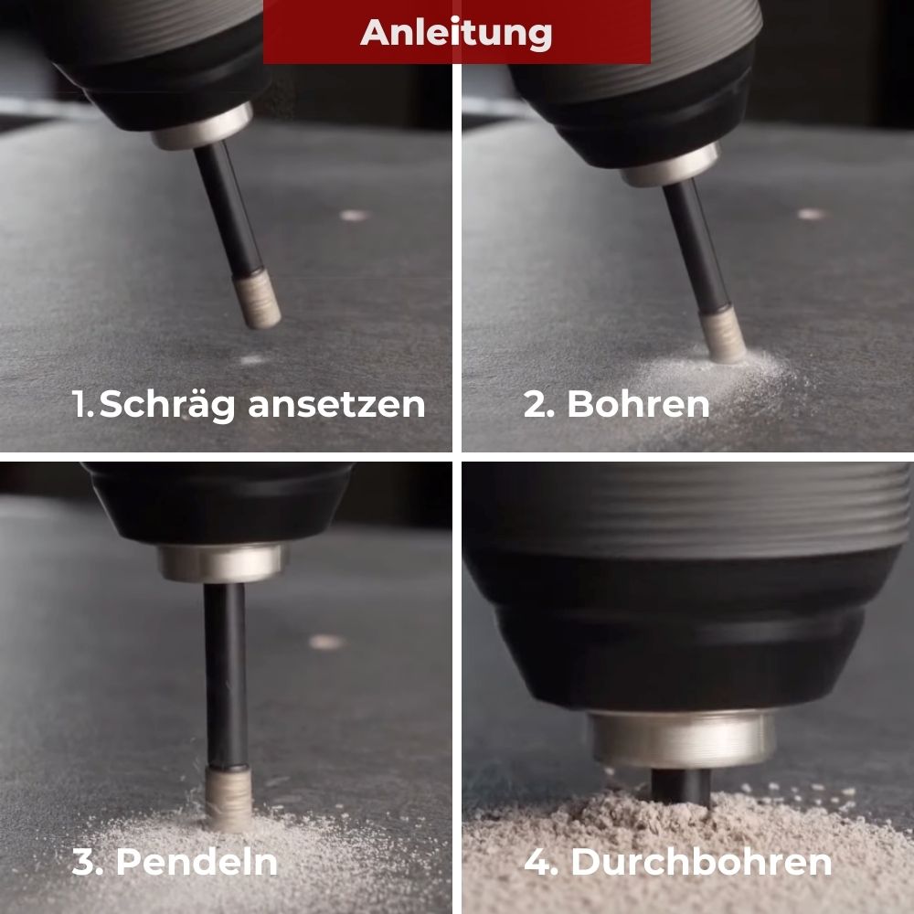 Diamantbohrer für Akkuschrauber - Fliesen bohren Grafik