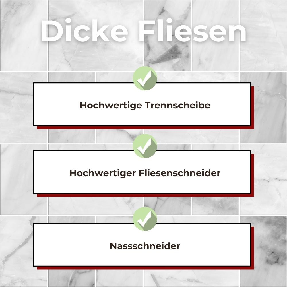 Dicke Fliesen schneiden 2cm - Checkliste