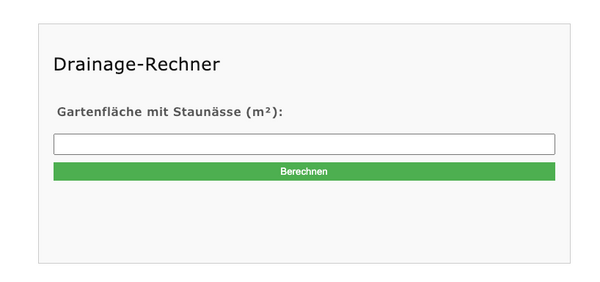 Drainagen Rechner Funktionsweise