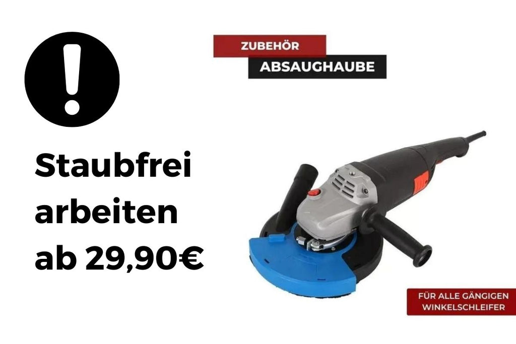 Estrich Staubfrei schleifen mit Absaughaube für den Winkelschleifer