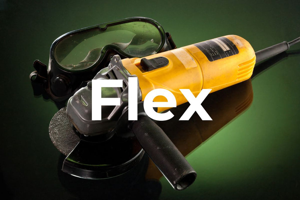 Picture of a flex (angle grinder) that is suitable for ceramic flexing