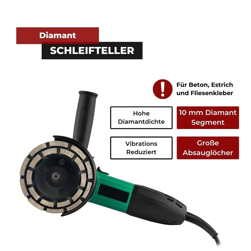 Fliesenkleber entfernen mit Diamant Schleiftopf