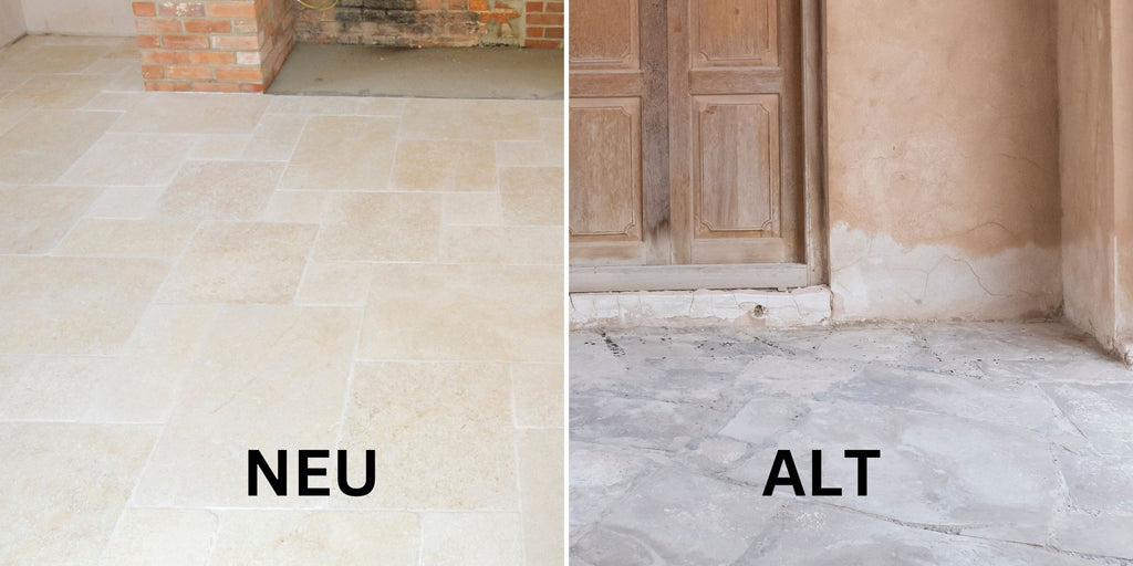 Carreaux de pierre naturelle anciens vs nouveaux en comparaison