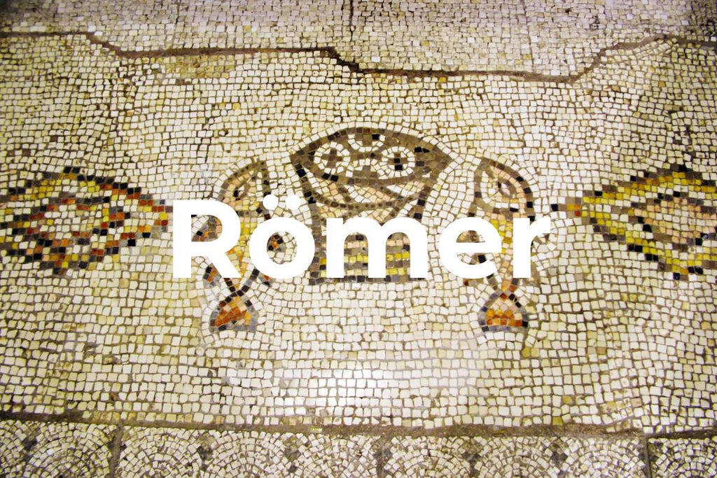 Römisches Mosaik Bild mit Fischen