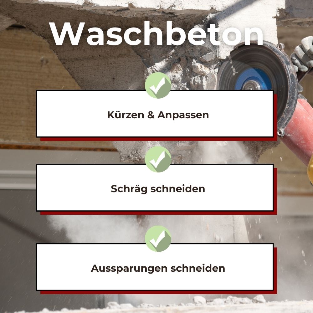 Waschbeton schneiden - Checkliste