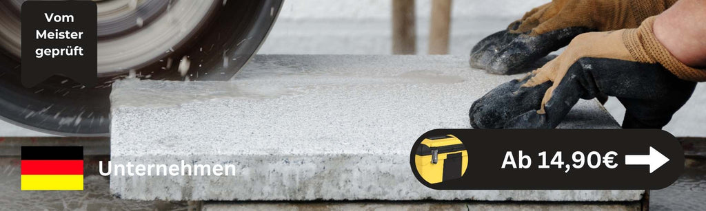 Stein Trennscheibe Bannerbild - Schneidetisch beim Steine schneiden