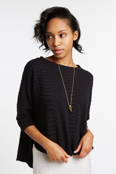 Black Textured Top by d.Ra I Earth & Beauty
