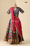 Impressive Navy Blue Zig Zag Banarasi Lehenga