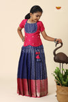 Blue Sevanthi Pattu Pavadai For Girls - Festive Wear!!!