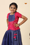 Blue Sevanthi Pattu Pavadai For Girls - Festive Wear!!!