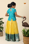 Yellow Sevanthi Pattu Pavadai For Girls - Festive Wear!!!