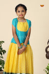 Yellow Sevanthi Pattu Pavadai For Girls - Festive Wear!!!