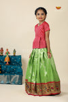 Green Paithani Parakeet Pattu Pavadai For Girls - Festive Wear!!!