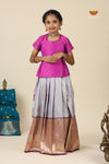 Diwali Collection - Grey Paithani Rosella Traditional Pattu Pavadai !!!