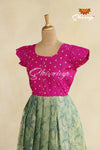 Green Pink Lilly Long Gown For Girls!!!