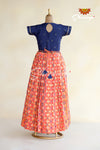 Orange With Navy Blue Long Gown For Girls!!!