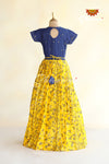 Yellow With Navy Blue Long Gown For Girls!!!