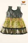 Dark Green Pink Lilly Baby Frock For Girls !!!