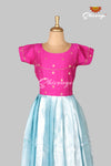 Sky Blue Silver Rose Long Gown For Girls !!!