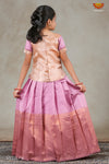 Pink Metalic Honeycomb Pattu Pavadai For Girls !!!
