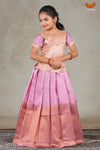 Pink Metalic Honeycomb Pattu Pavadai For Girls !!!