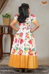 Yellow Lotus Long Gown For Girls !!!