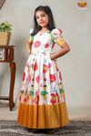 Yellow Lotus Long Gown For Girls !!!