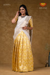 Girls Yellow Night QueenHalf Saree | Langa Davani