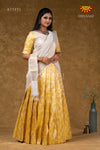 Girls Yellow Night QueenHalf Saree | Langa Davani